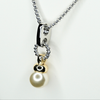 WOVEN SILVER NECKLACE WITH PEARL CHARM