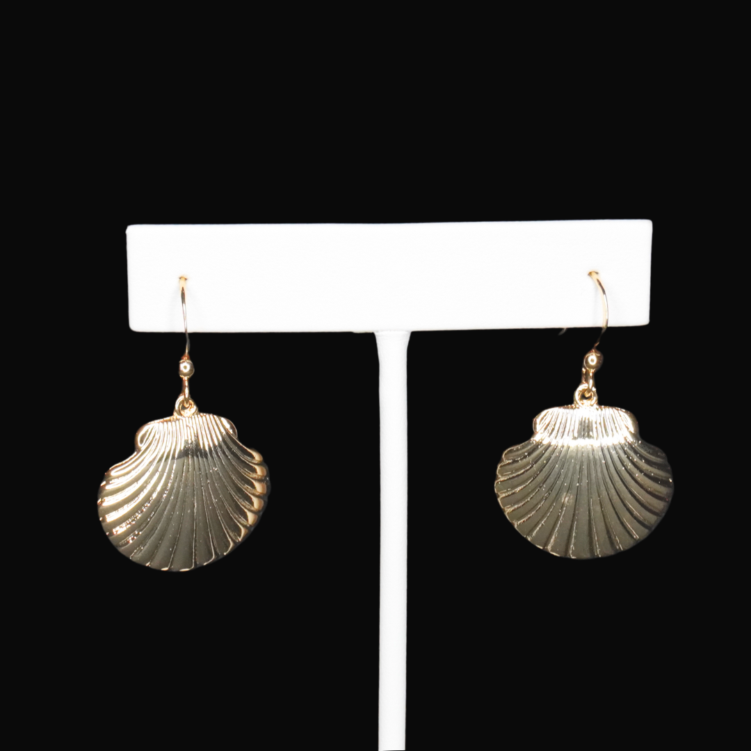 GOLDEN SEA SHELL DROP EARRINGS