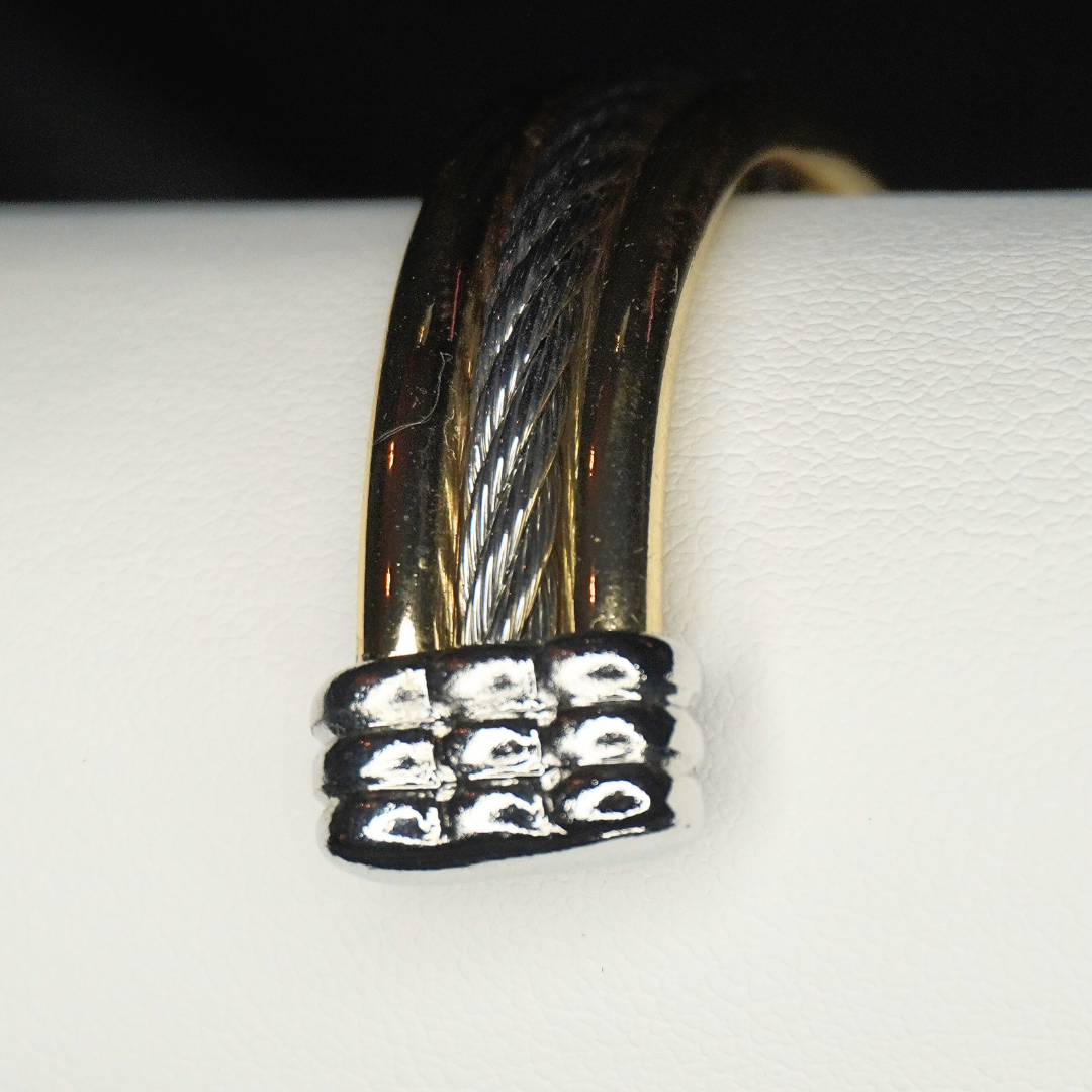 DUAL-TONE OPEN CUFF BRACELET