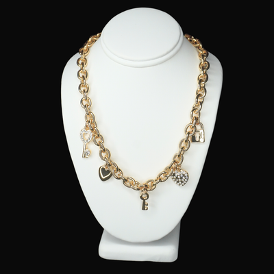 BOLD GOLD CHARM NECKLACE