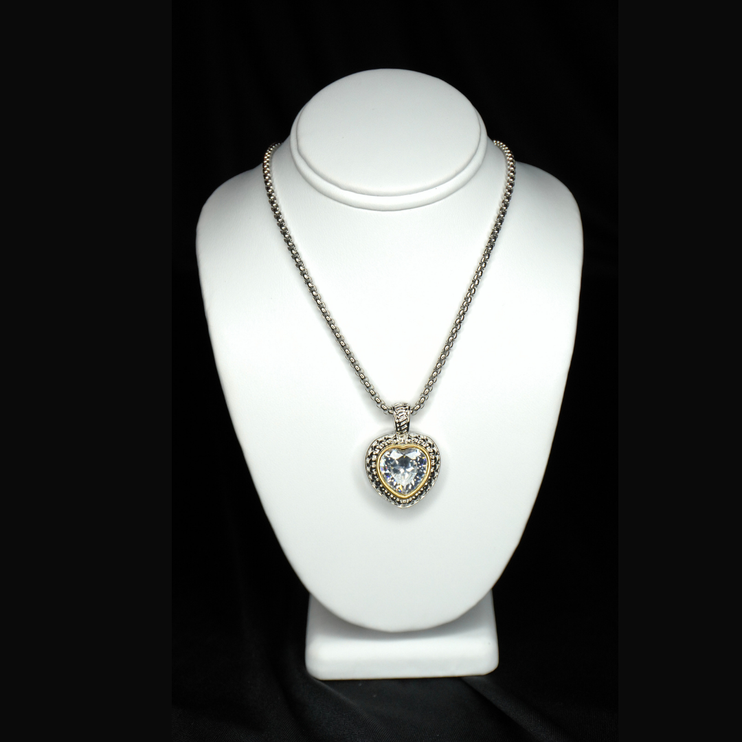 COLLIER PENDENTIF COEUR EN ARGENT