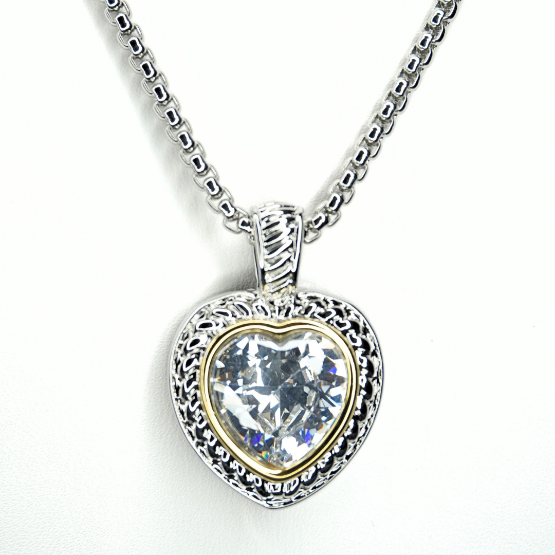 COLLIER PENDENTIF COEUR EN ARGENT